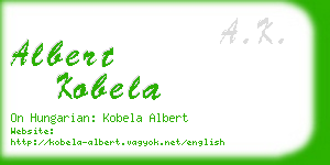 albert kobela business card